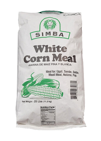 Simba - KONGONI White Corn Meal  25 lbs. (11.3 Kg)